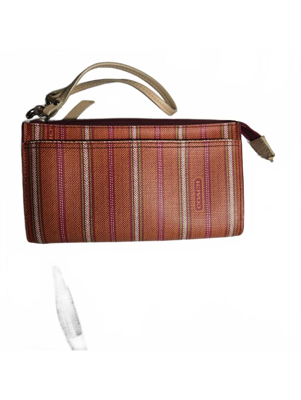 Coach Legacy Weekend Ticking Stripe Wristlet